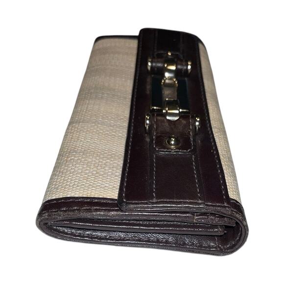 Banana Republic Brown Leather Woven Wallet - Picture 4 of 9